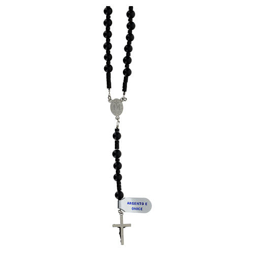 Rosary of 925 silver with 0.2 in onyx beads 2