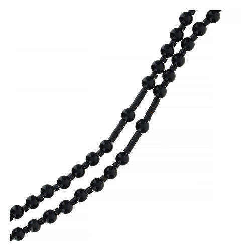 Różaniec srebro 925, onyks 6mm 3