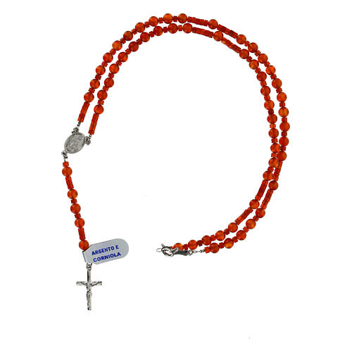 Rosary of 925 silver with 0.2 in carnelian beads 4