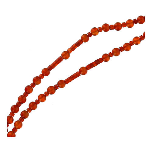 925 silver rosary and carnelian 6mm 3