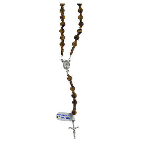 Rosary of 925 silver with 0.2 in tiger's eye beads 1