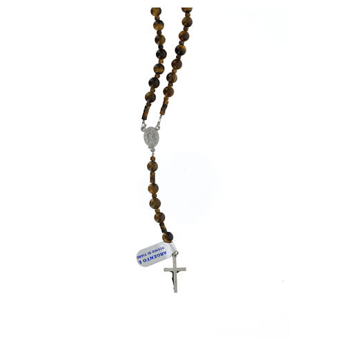 Rosary of 925 silver with 0.2 in tiger's eye beads 2