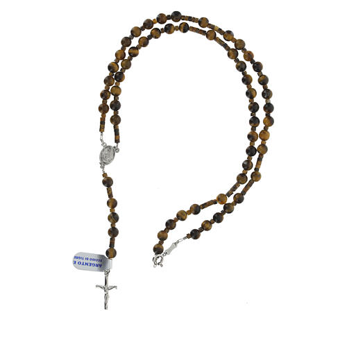 Rosary of 925 silver with 0.2 in tiger's eye beads 4