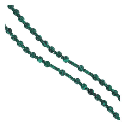Rosary of 925 silver with 0.2 in malachite beads 3