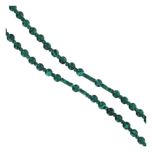 Chapelet argent 925 et malachite 6 mm 3