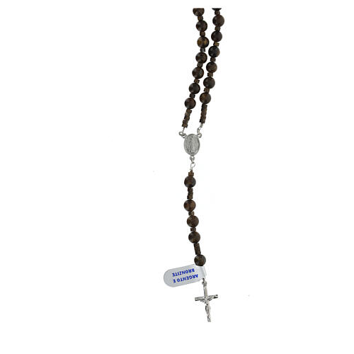 Rosary of 925 silver with 0.2 in bronzite beads 1