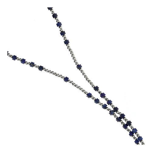 Rosenkranz, 925er Silber und Lapislazuli, 2 mm 3