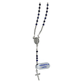 Rosary of 925 silver with 0.08 in beads of lapis lazuli