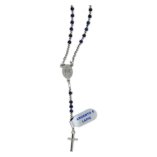 Różaniec  srebro 925 i lapis lazuli 2mm 2