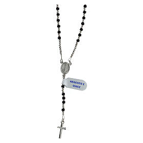 Rosary of 925 silver with 0.08 in beads of onyx