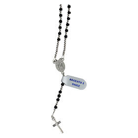 Rosary of 925 silver with 0.08 in beads of onyx