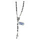 Rosary of 925 silver with 0.08 in beads of onyx s1