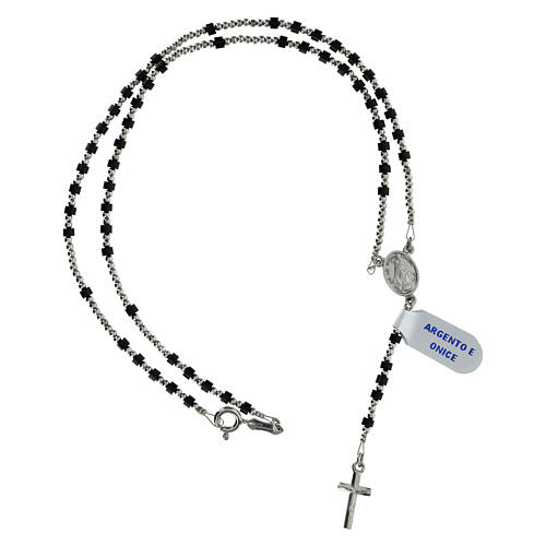 Różaniec srebro 925 i onyks 2mm 4