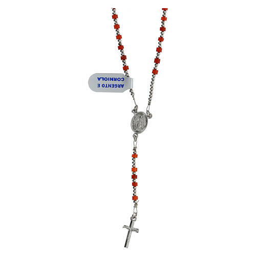Rosary of 925 silver with 0.08 in beads of carnelian 1
