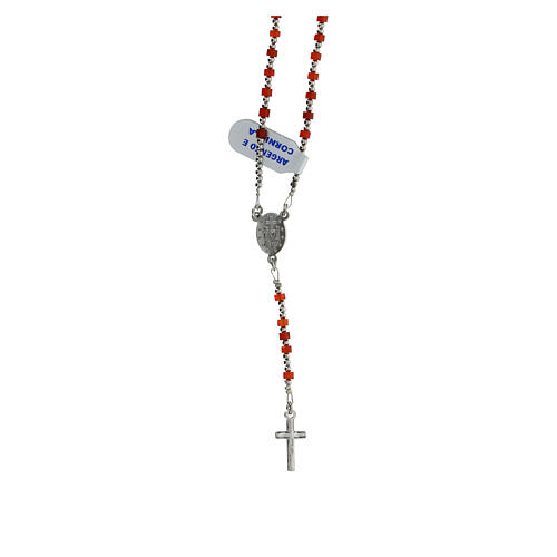 Rosary of 925 silver with 0.08 in beads of carnelian 2