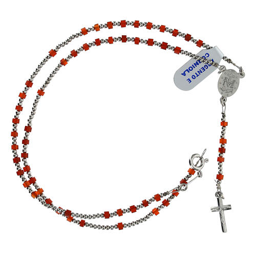 Rosary of 925 silver with 0.08 in beads of carnelian 4