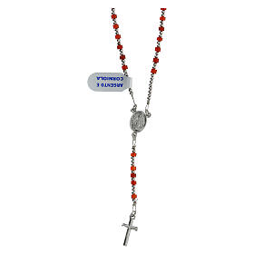 Różaniec srebro 925 i karneol 2mm
