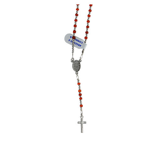Różaniec srebro 925 i karneol 2mm 2