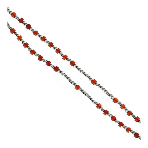 Różaniec srebro 925 i karneol 2mm 3