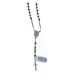 Rosary of 925 silver with 0.08 in beads of tiger's eye