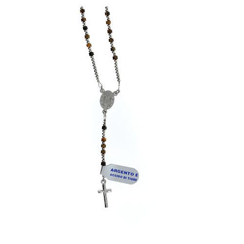 Rosary of 925 silver with 0.08 in beads of tiger's eye 2