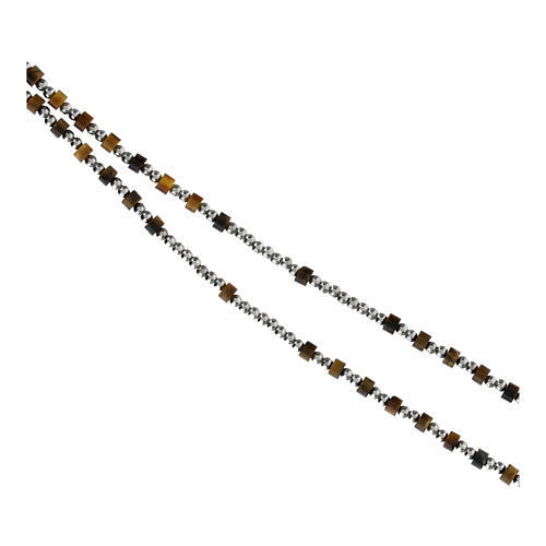 Rosary of 925 silver with 0.08 in beads of tiger's eye 3