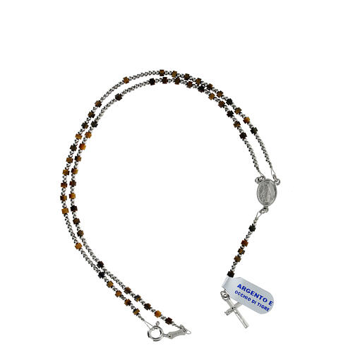 Rosary of 925 silver with 0.08 in beads of tiger's eye 4