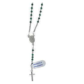 Rosary of 925 silver with 0.08 in beads of malachite