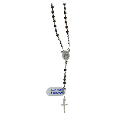 Rosary of 925 silver with 0.08 in beads of bronzite 2
