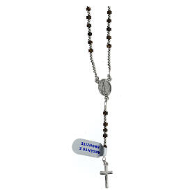 925 silver and bronzite rosary 2 mm