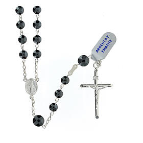Rosary of 925 silver with 0.2 in beads of hematite