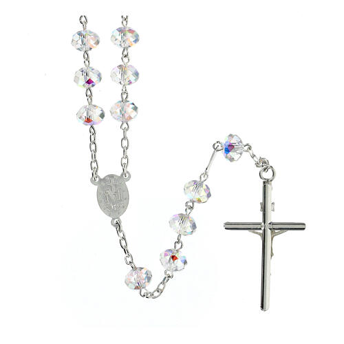 Rosary of 925 wilver with 0.3 in beads of white briolette crystal 2