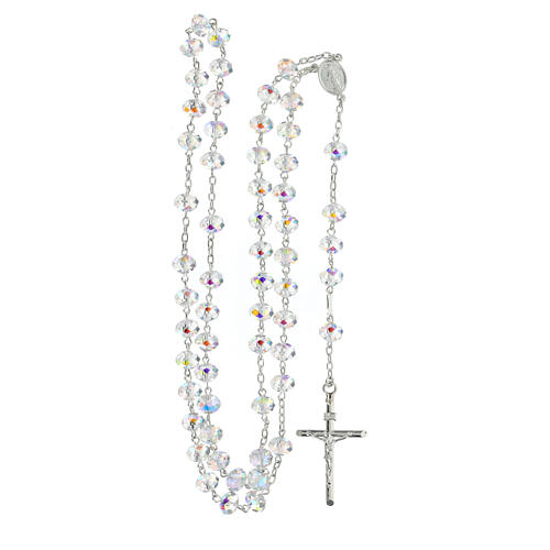 Rosary of 925 wilver with 0.3 in beads of white briolette crystal 4