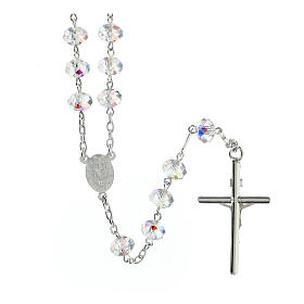 Rosary 8 mm 925 silver white briolette crystal