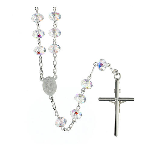 Rosary 8 mm 925 silver white briolette crystal 2