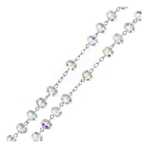 Rosary 8 mm 925 silver white briolette crystal 3