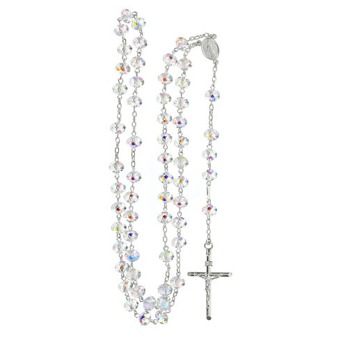 Rosary 8 mm 925 silver white briolette crystal 4