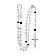 Rosary of 925 silver with 0.3 in beads of white and black briolette crystal s4