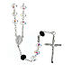 925 silver rosary black and white briolette crystal 8 mm s1