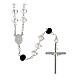 925 silver rosary black and white briolette crystal 8 mm s2