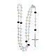 925 silver rosary black and white briolette crystal 8 mm s4