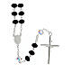 Rosary of 925 silver with 0.3 in beads of black and white briolette crystal s2