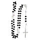 Rosary 8 mm in 925 silver, black and white briolette crystal s4