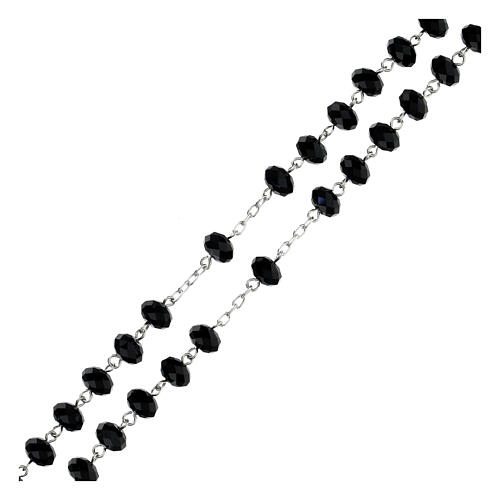 Rosary of 925 silver with 0.3 in beads of black briolette crystal 3