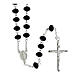 Rosary of 925 silver with 0.3 in beads of black briolette crystal s1