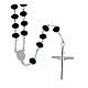 Rosary of 925 silver with 0.3 in beads of black briolette crystal s2