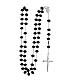Rosary of 925 silver with 0.3 in beads of black briolette crystal s4