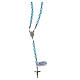 Rosary of 925 silver with 0.2 in light blue cat's eye beads s2