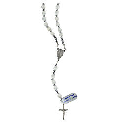 Rosary of 925 silver with 0.2 in white cat's eye beads