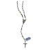 White cat's eye rosary in 925 silver 6 mm s2